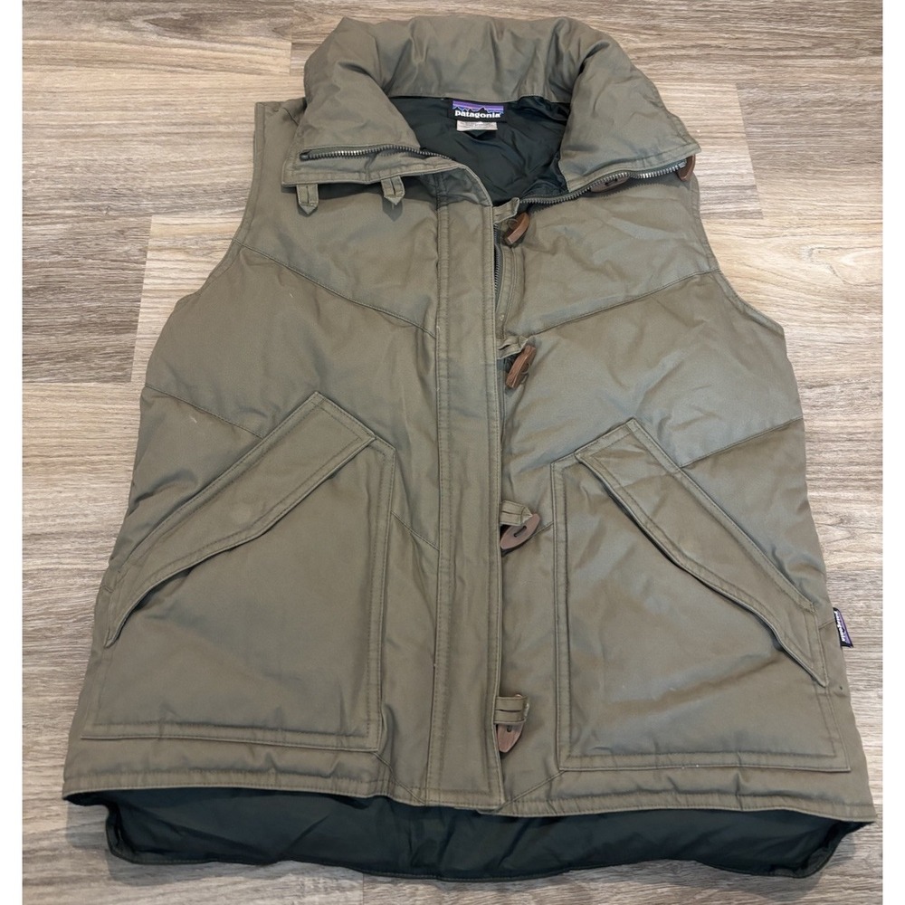 Patagonia Toggle Down Vest Organic Green Women's Small Duck Down Zip
